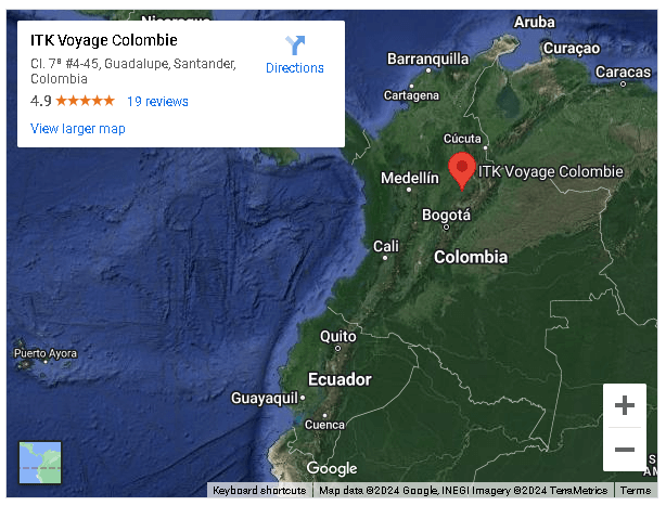 Carte de l'agence ITK Voyage Colombie à Guadalupe, Santander, en Colombie